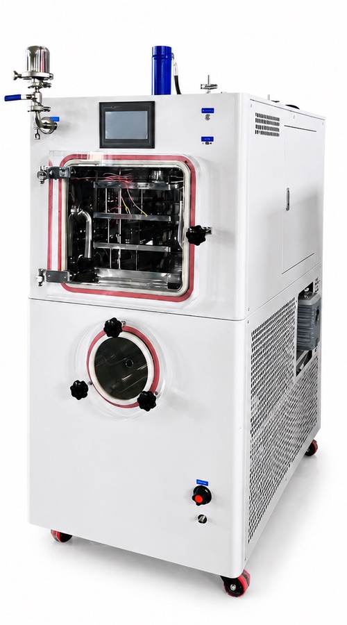 LP-LGJ-30 pilot freeze dryer for peptide vial lyophilization and automatic stoppering